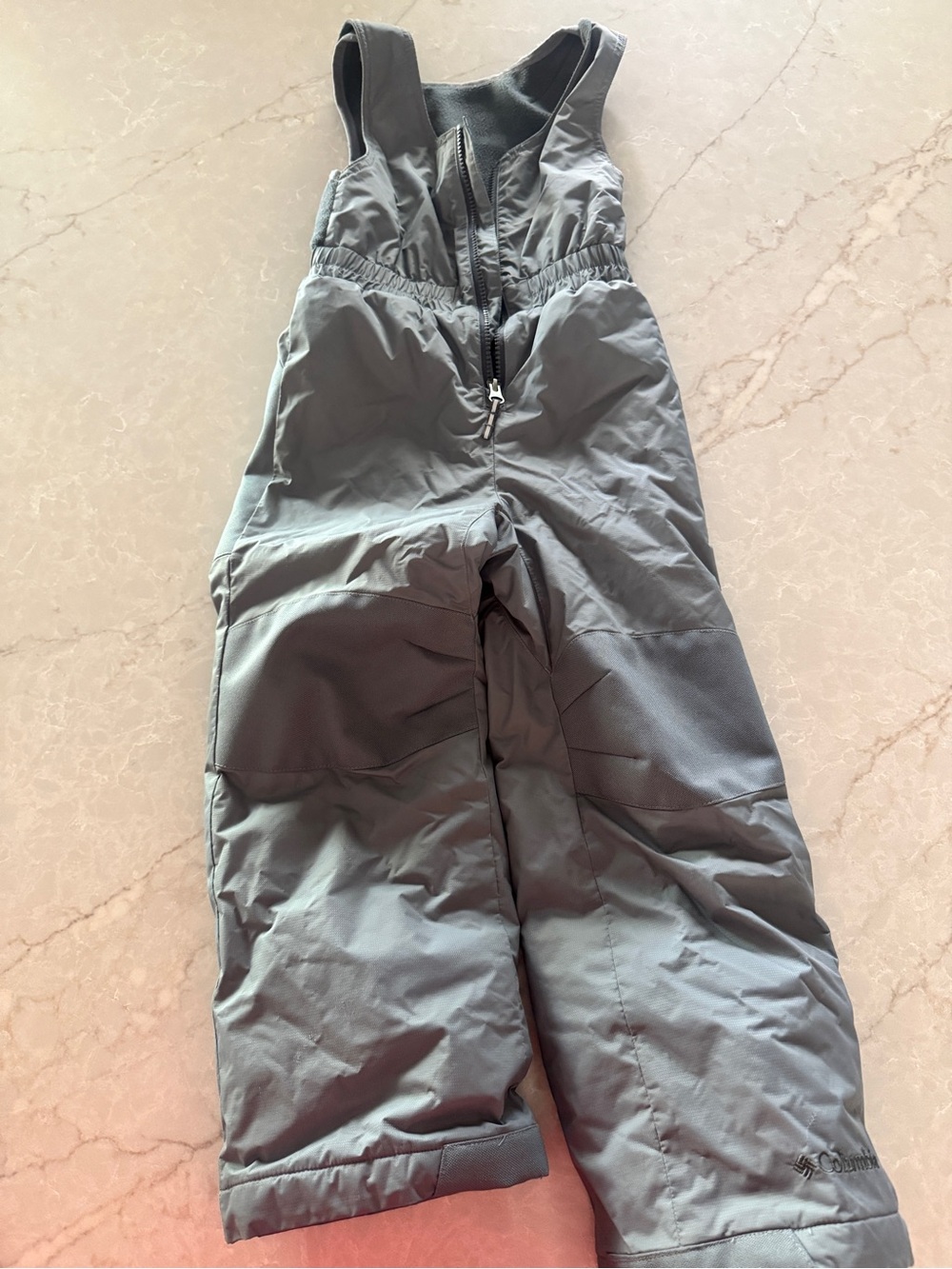 Kids Gray Insulated Snow Bibs - Columbia snow pants